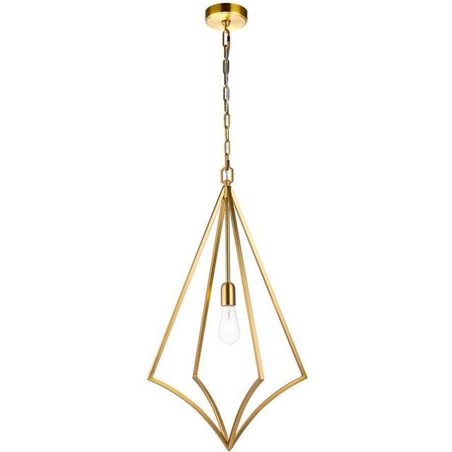 Elstead Feiss Nico Wire Frame Pendant Ceiling Light Burnished Brass