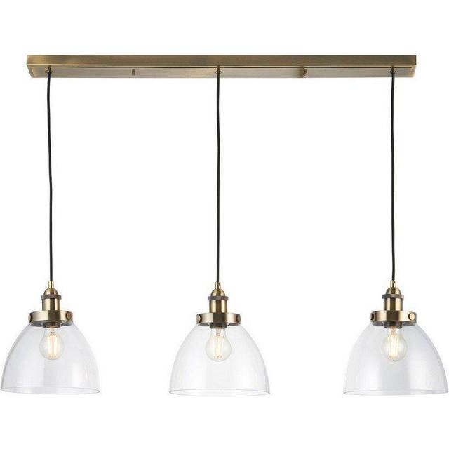 Vogue Tobermory Industrial 3 Light Adjustable Diner Light - Gold