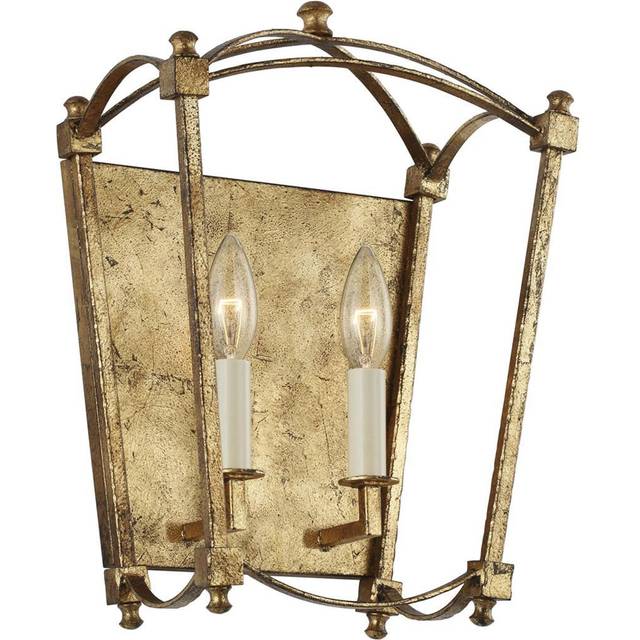 Quintiesse Feiss Thayer Candle Wall Lamp Antique Gold