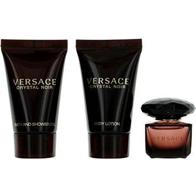 Crystal Noir by Versace Gift Set -- .17 oz Mini EDT + .8 oz Shower Gel + .8 oz Body Lotion