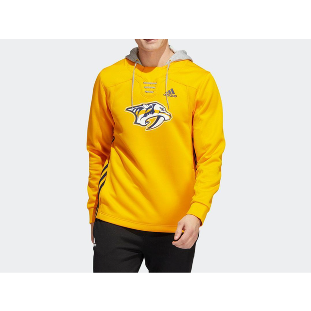 Men's adidas Gold Nashville Predators Skate Lace Primeblue Team Pullover Hoodie