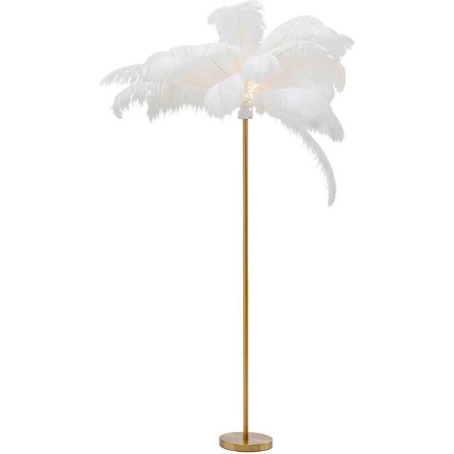 KARE Feather Palm golvlampa med fjädrar, vit