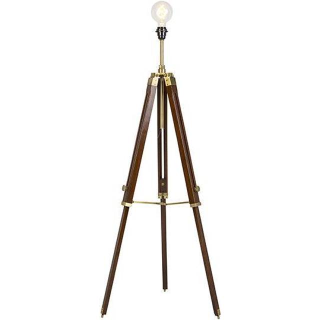 Qazqa - Vintage Floor Lamp Brass Tripod - Cortin