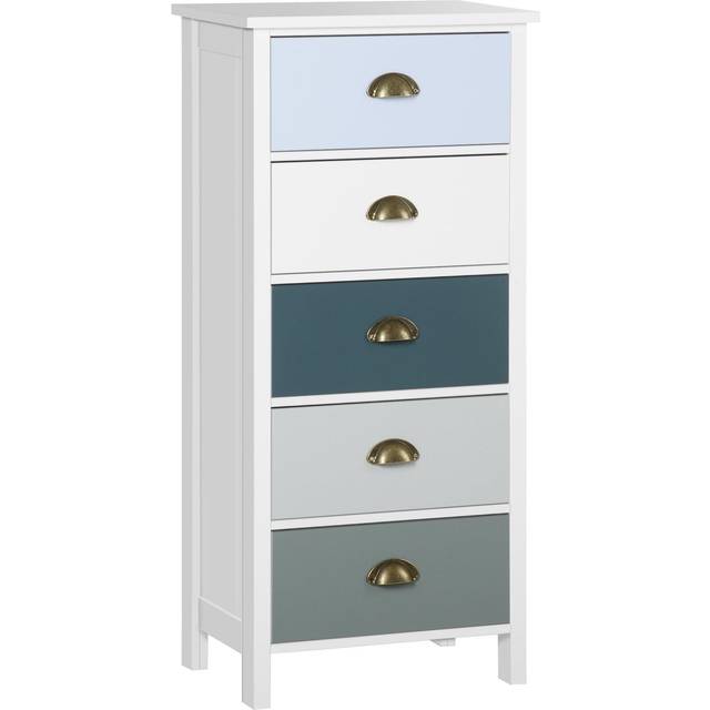 HOMCOM Chest of Drawers - 5 Drawer Storage Organizer Unit Bedroom Living Room | TJ Hughes
