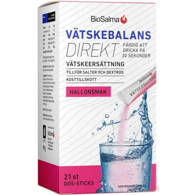 BioSalma Vätskebalans Direkt Hallon 21 sticks
