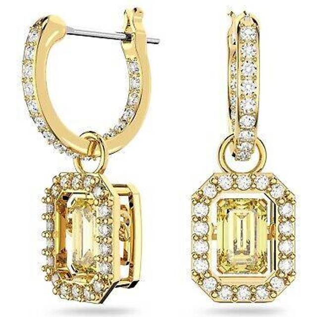 Swarovski Millenia Drop Earrings, Yellow and Clear Coloured Crystal in a Gold Tone Plated Setting, from the Millenia Collection
