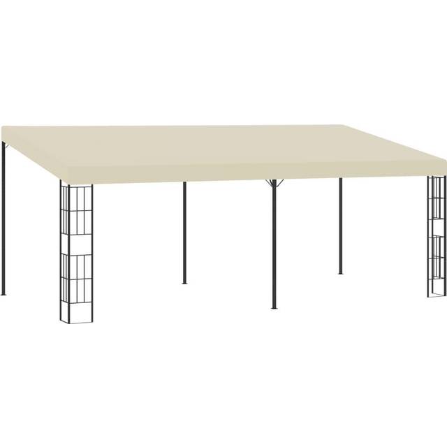 Väggmonterad paviljong 3x6 m gräddvit tyg
