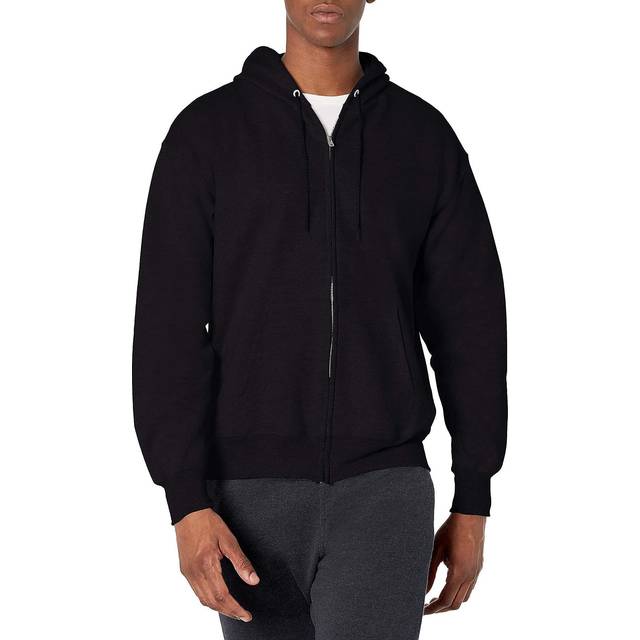 Hanes Mens Full Zip Ultimate Heavyweight Hoodie  Black  XLarge