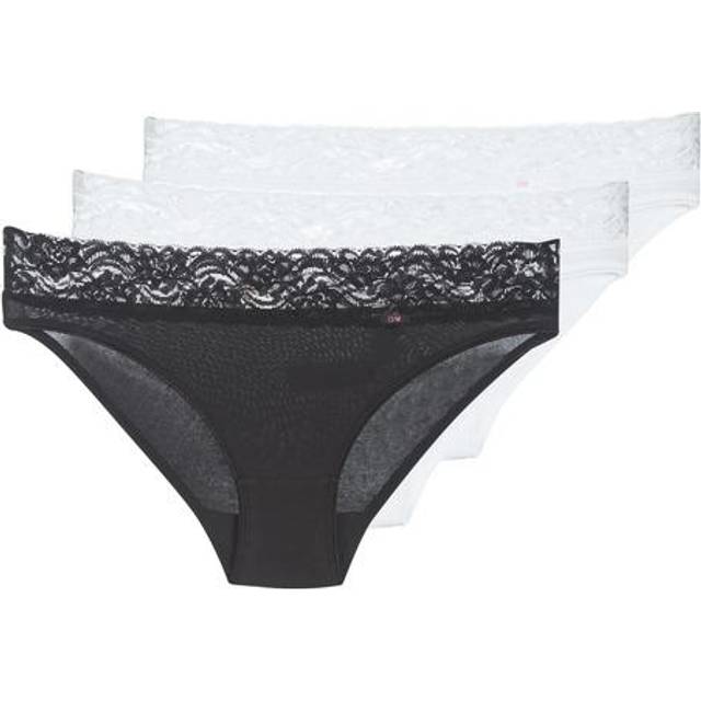 DIM  Knickers/panties COTON FEMININE X3  - XL - Black - XL