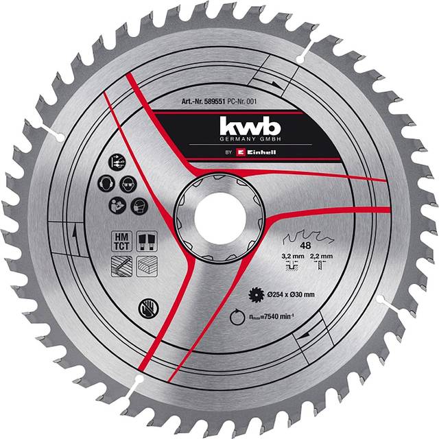 Einhell Thin Kerf TCT Circular Saw Blade 254mm 42T 30mm