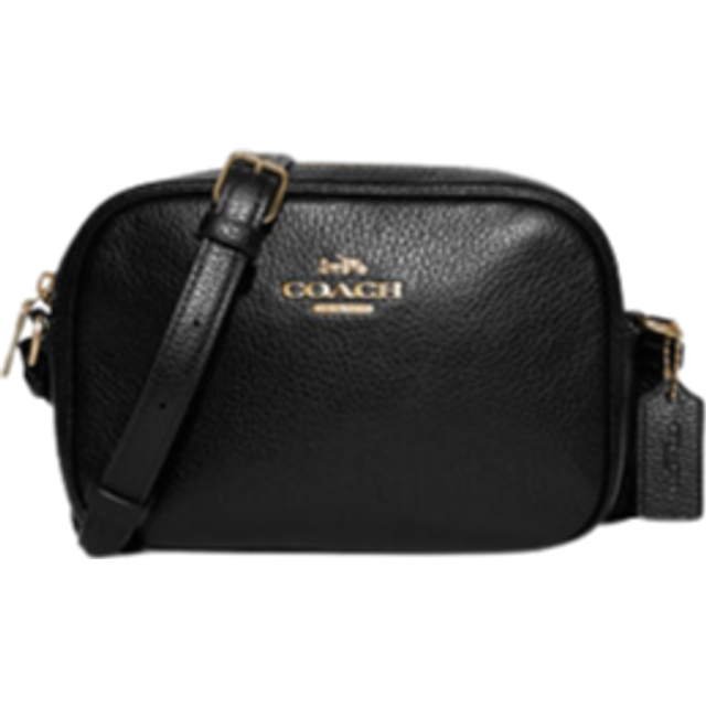 Coach Womens Refined Pebbled Leather Mini Jamie Camera Bag - Black - One Size
