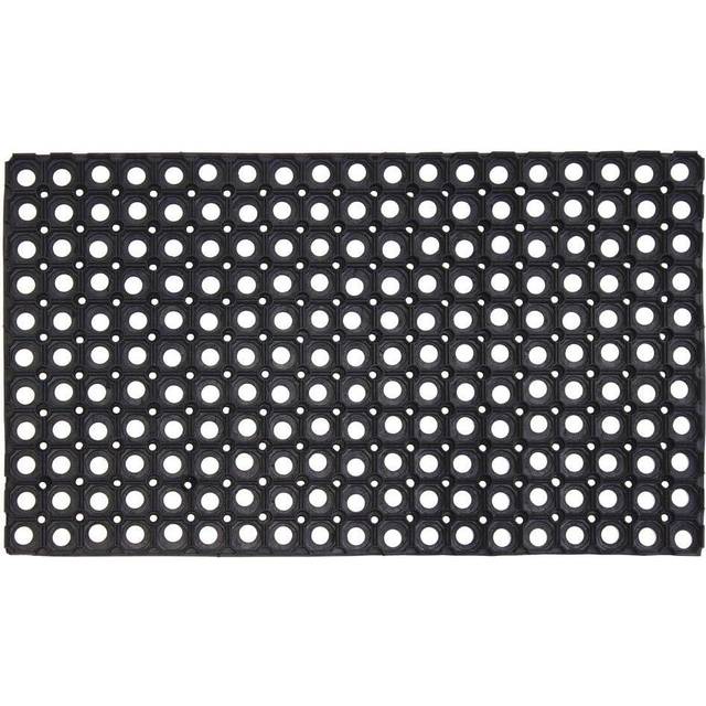 JVL Rondo Rubber Ring Heavy Duty Outdoor Contract Door Mat, Black, 50 x 100 cm