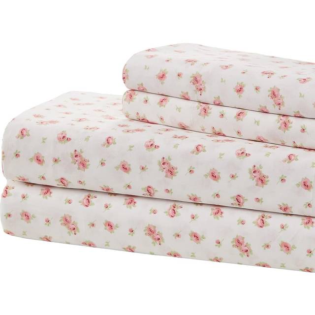 Modern Threads - Soft Microfiber Rose Printed Sheets - Luxurious Microfiber Bed Sheets - Includes Flat Sheet  Fitted Sheet with Deep Pockets  & Pillow
