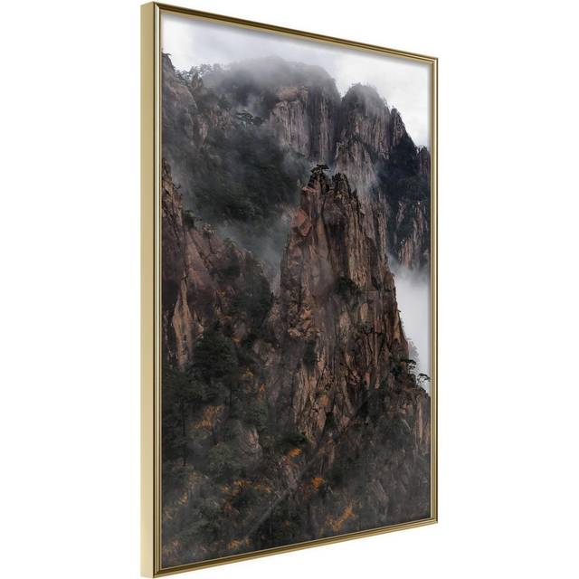 Inramad Poster / Tavla - Mountain Ridge - 40x60 Guldram