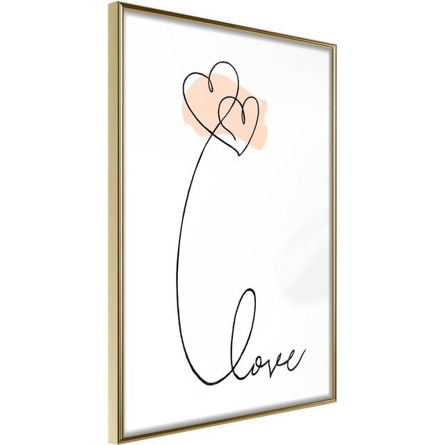 Inramad Poster / Tavla - Love Balloon - 40x60 Guld ram
