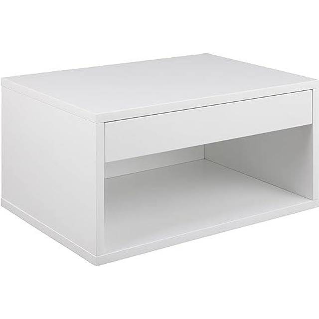 Florence Cholet Single Drawer Single Shelf White Square Bedside Table - Furniture To Go