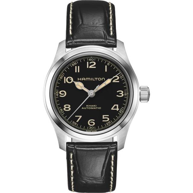 HAMILTON Khaki Field Murph AUTO 38MM Black Leather Men's Watch H70405730 - 38 mm