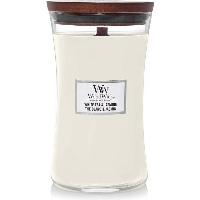 Woodwick White Tea & Jasmine doftljus trä wick 609.5 g