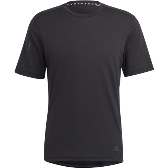 T-Shirt de Yoga - Adidas - Base Tee - Noir-Carbone - AEROREADY - Respirant