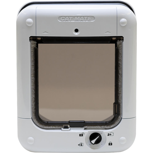 Cat mate microchip activated cat flap with manual 4 way lock - white (360w)