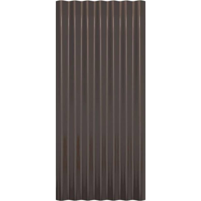 vidaXL Takplåt 12 st galvaniserat stål brun 80x36 cm