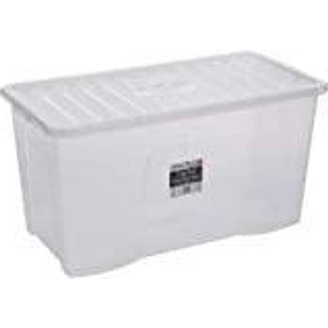 Wham Crystal Stackable Plastic Storage Box & Lid, Clear - 110 Litre