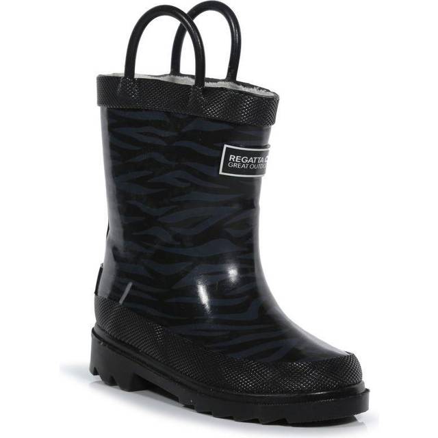 (11 UK Child, Black) Regatta Great Outdoors Childrens/Kids Minnow Patterned Wellington Boots