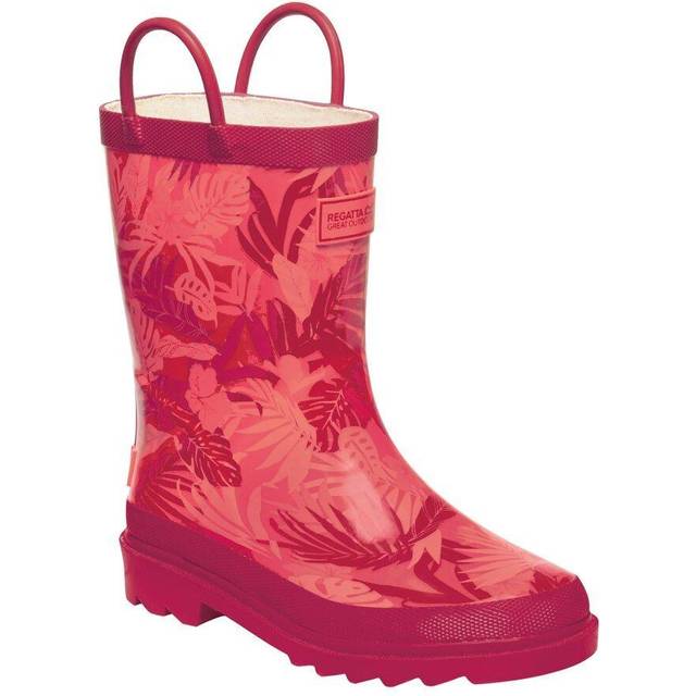 Regatta Boys Great Outdoors Childrens/Kids Minnow Patterned Wellington Boots (Unicorn/Red Ochre) - Multicolour - Size UK 11 Kids