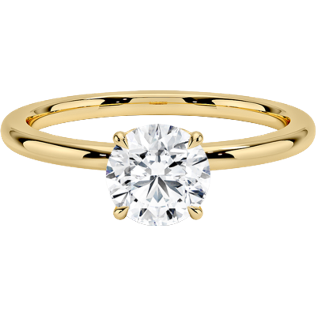 18K Yellow Gold Petal 1.5mm Diamond Ring