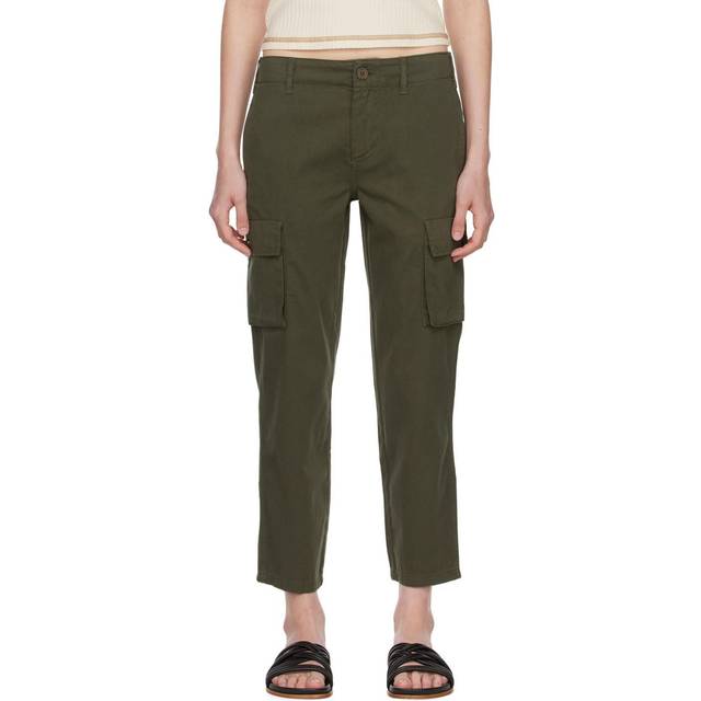 FRAME - Cropped cotton cargo pants - Green - 26