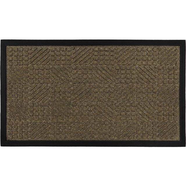 JVL 40x70cm Firth Tile Rubber Backed Doormat - Brown, Brown