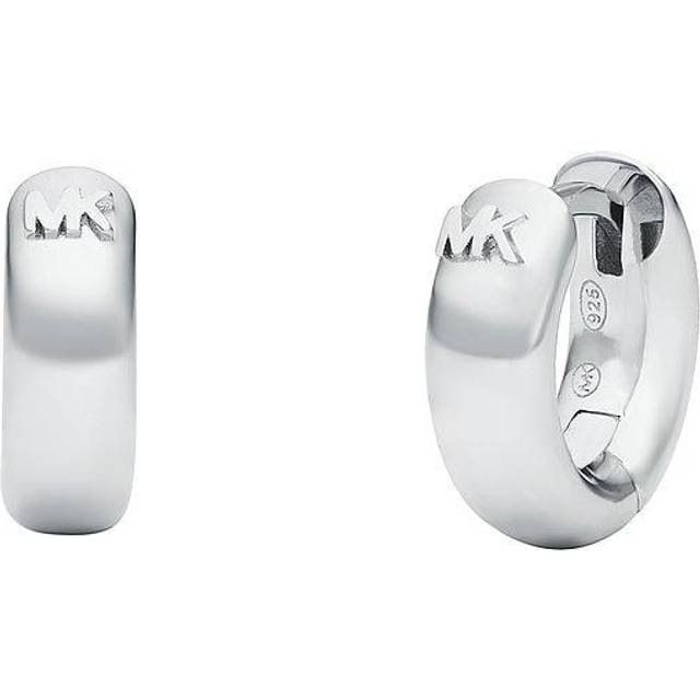 Michael Kors MK Sterling Silver MK Huggie Hoop Earrings