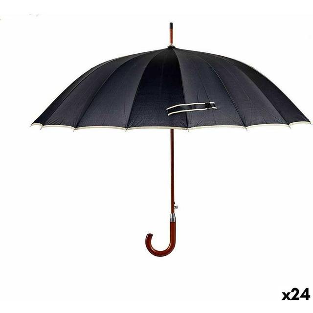 BigBuy Home Paraply Svart Metall Tyg 110 x 110 x 95 cm (24 st), svart, Estándar, Bohemiskt