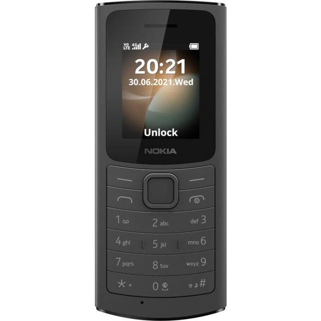 Nokia 110 4g charcoal black dualsim big button unlock classic mobile phone 1386