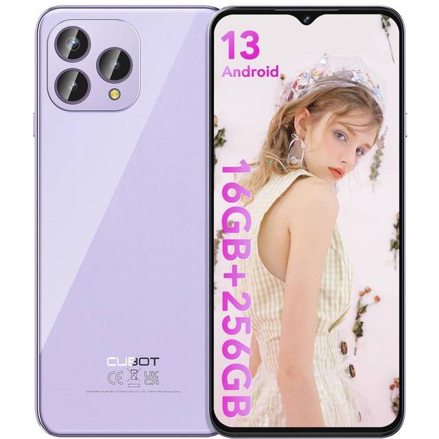 Cubot P80, global version Android 13 smartphone, 8 GB RAM, 256 GB/512 GB ROM, NFC, 6,583 tums FHD+-skärm, 48MP+24MP, 5200mAh batteri 8GB+256GB violett