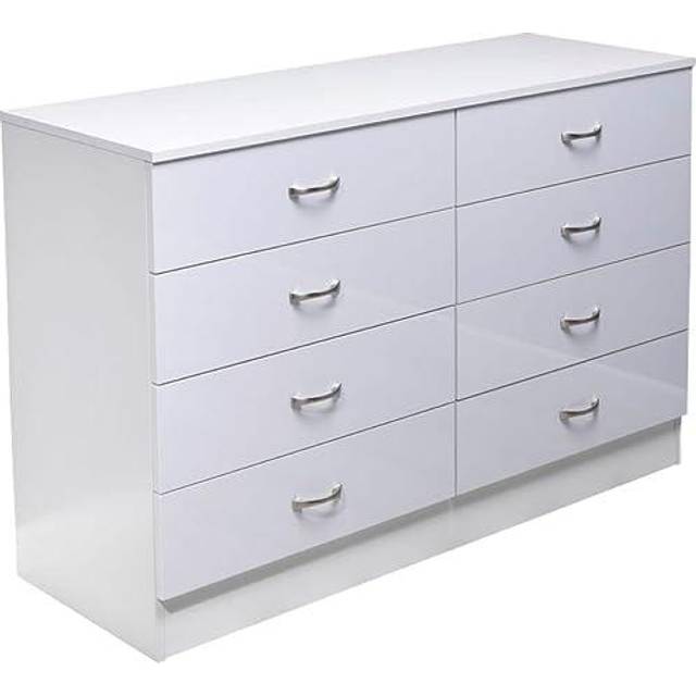 FWStyle Chilton 8 Drawer Black Gloss Chest of Drawers - 8 Drawers