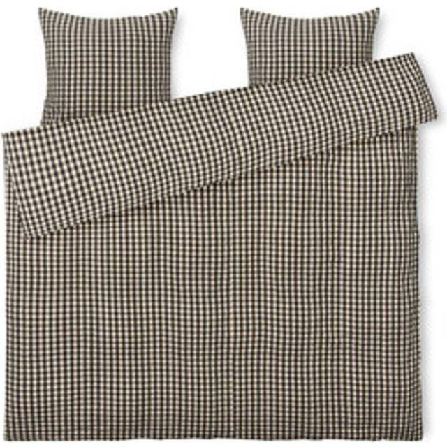JUNA - Bæk&Bølge Linens - Hasselnötskräm - Black/Sand - Double - W200 x L220 cm