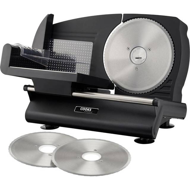 Cooks Professional K245 Silver Food Slicer with 3 Blades - 29.8 x 41.3 x 29.8cm