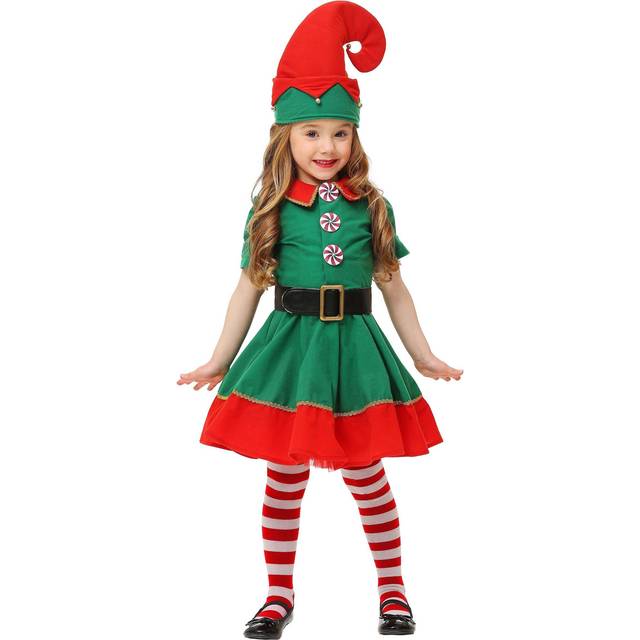 Toddler Holiday Elf Costume - Green&#47;Red (4T)