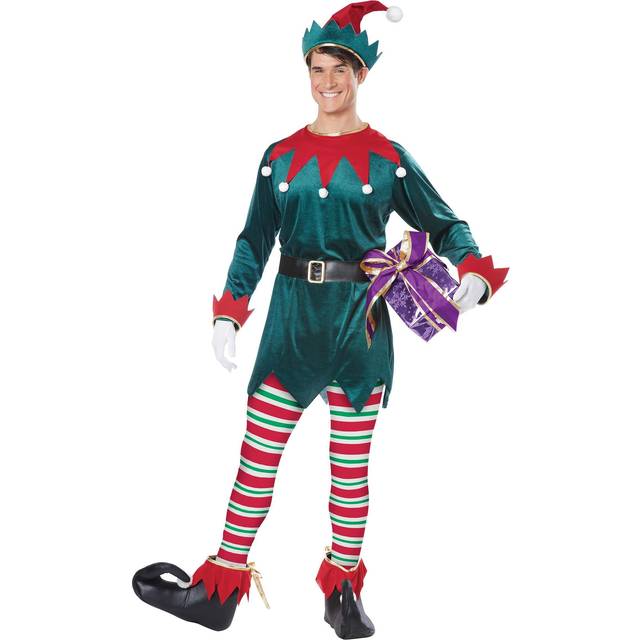 Adult Christmas Elf Costume - Green&#47;Red&#47;White (S/M)