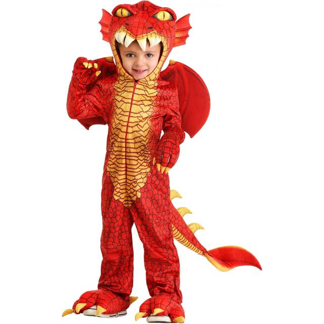 Deluxe Red Dragon Costume for Toddlers | Toddler Costumes - Black&#47;Orange&#47;Red (2T)