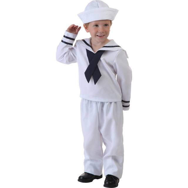 Toddler White Old School Sailor Costume - Blue&#47;White (18mo)