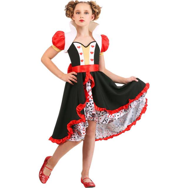 Queen of Hearts Girl's Frilly Costume - Black&#47;Red&#47;White (S)