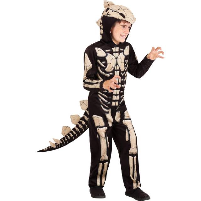 Child Stegosaurus Fossil Costume | Kid's Dinosaur Costumes - Black&#47;Brown (S)