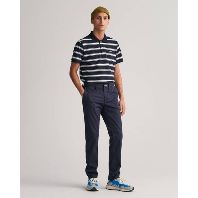 GANT Slim Twill Chinos - Blue, Blue, Size 32, Inside Leg Regular, Men -  inside leg REGULAR,32