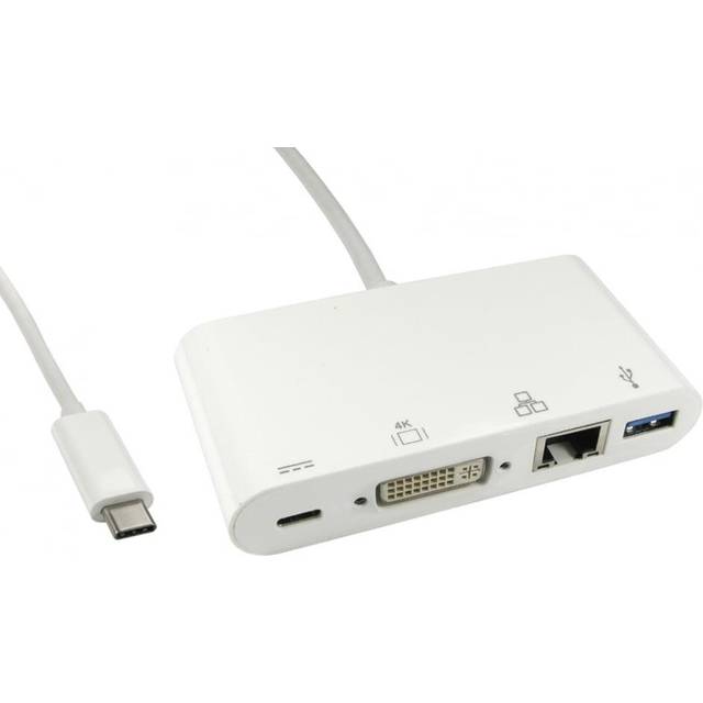 Cables Direct 15cm USB Type-C Multifunction Adaptor with DVI, USB and