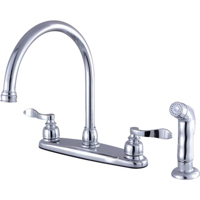 Kingston Brass FB791NFLSP NuWave French 8-Inch Centerset Kitchen Faucet with Sprayer  8-3/4 Inch in Spout Reach  Polished Chrome