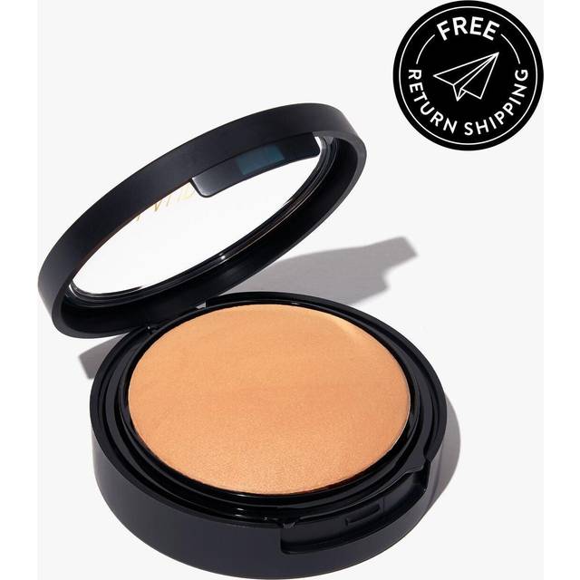 LAURA GELLER NEW YORK Baked Double Take Powder Foundation  Golden Medium  Buildable Medium to Full Coverage  Matte Finish