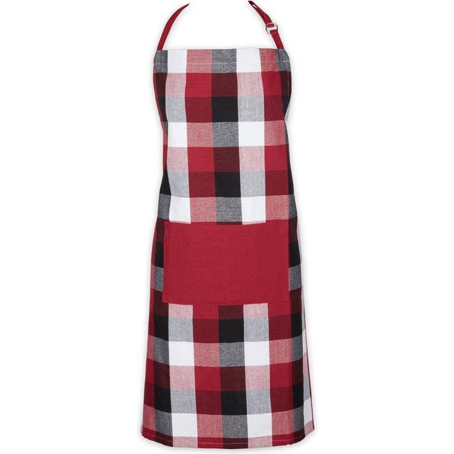 CARDINAL RED TRI COLOR CHECK CHEF APRON