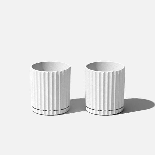 Veradek Demi Series Demi 6 Planter wTray  White  2 Pack
